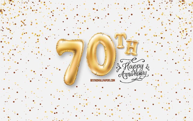 70th Anniversary, 3d balloons letters, Anniversary background with  balloons, HD wallpaper | Peakpx