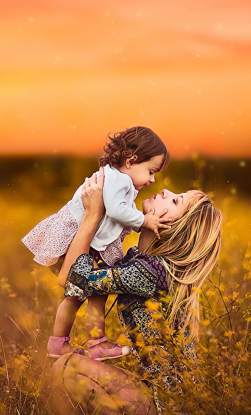 Mom With Little Daughter iPhone , , Background, and, Mother Love, HD phone wallpaper