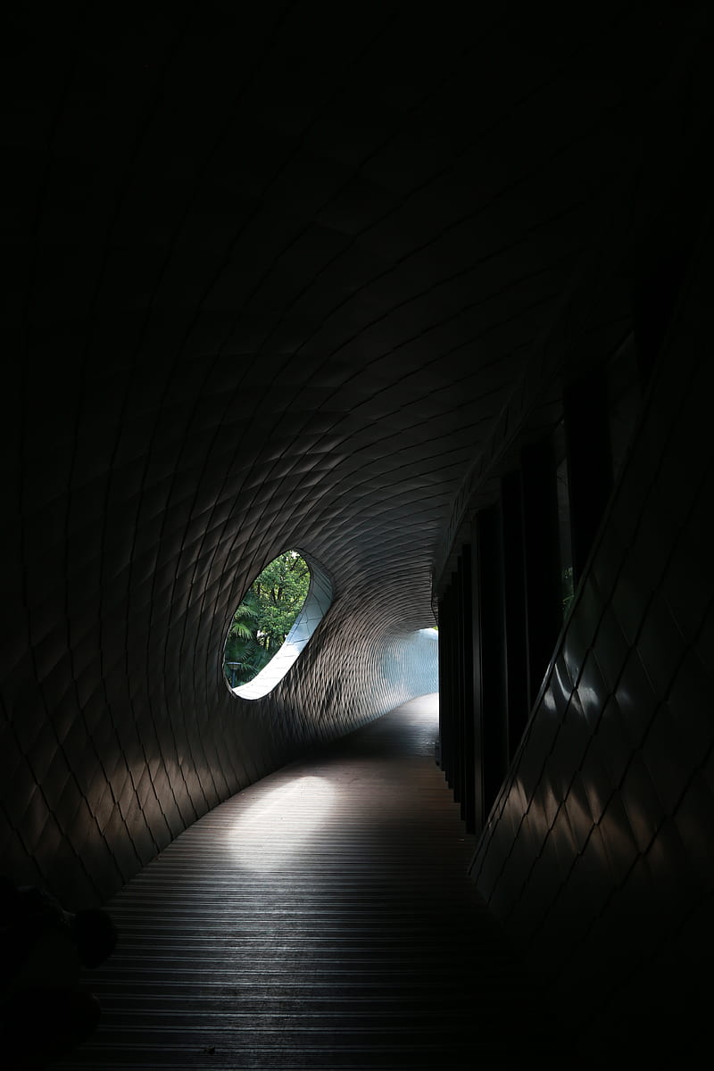 tunnel, corridor, dark, architecture, building, HD phone wallpaper