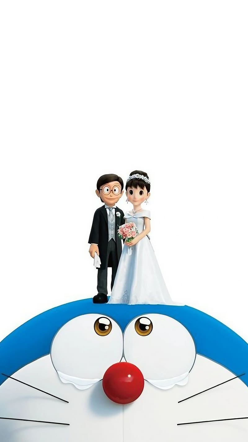 Nobita Shizuka Wedding On Doraemon, nobita shizuka wedding, doraemon, cartoon, animated, HD phone wallpaper