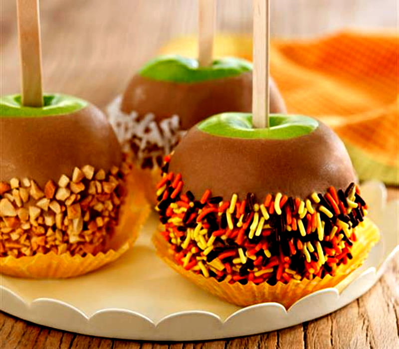 Caramel Apples And More, Nut, Candy, Apples, Caramel, HD wallpaper