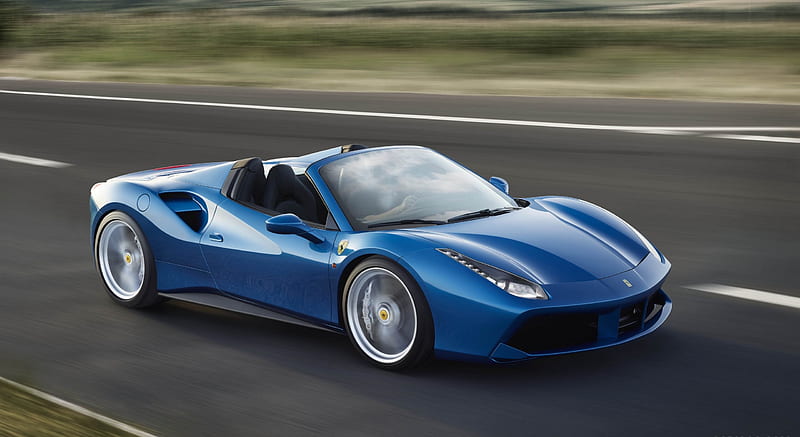 2016 Ferrari 488 Spider Blu Corsa - Front , car, HD wallpaper