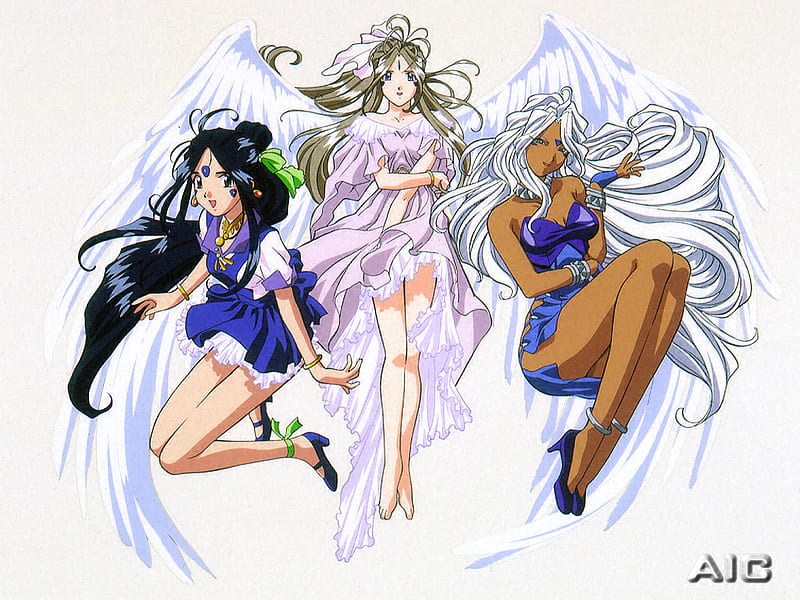 Wedding Dress, wings, anime, goddess, three, winged, women, HD wallpaper