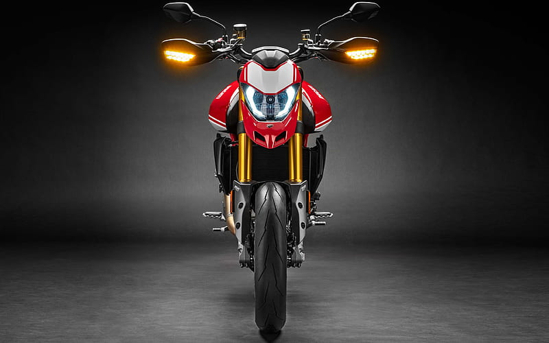 Ducati Hypermotard 950 SP, front view, 2019 bikes, superbikes, italian motorcycles, Ducati, HD wallpaper