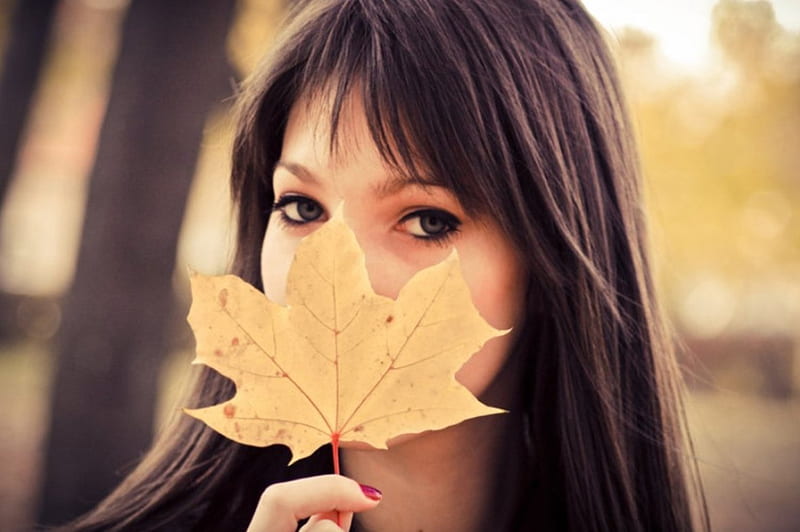 Beauty, autumn, model, leaf, HD wallpaper | Peakpx