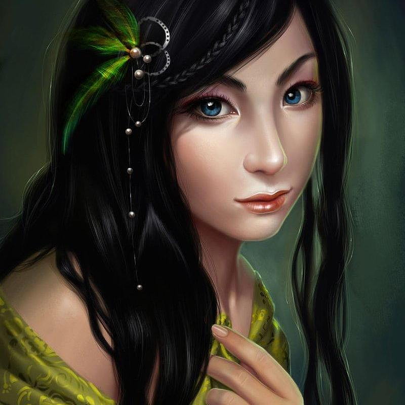 Haruna, fantasy, female, girl, eye, face, digital art, HD wallpaper ...