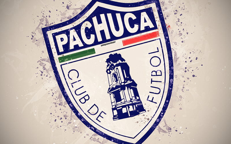 CF Pachuca paint art, creative, mexican football team, liga mx, logo, emblem, white background, grunge style, pachuca de soto, mexico, football, HD wallpaper