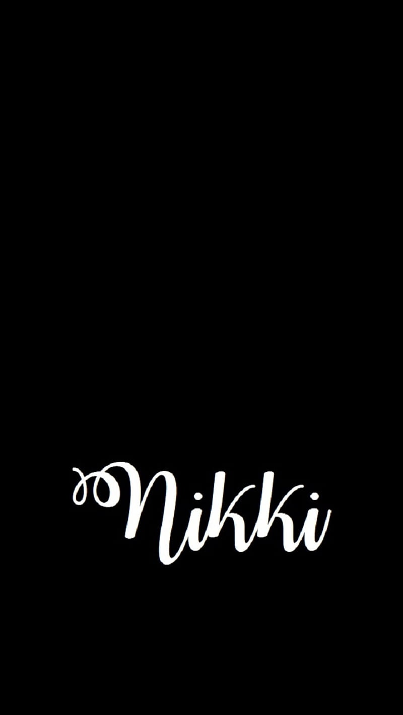 Nikki, black, calligraphy, dark, name, HD phone wallpaper
