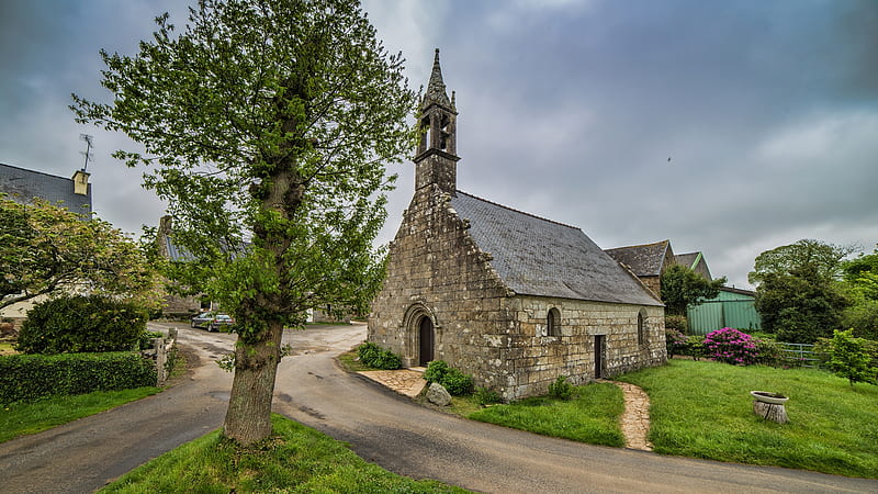 Village Church in France, France, Religious, Village, Church, Building, HD wallpaper