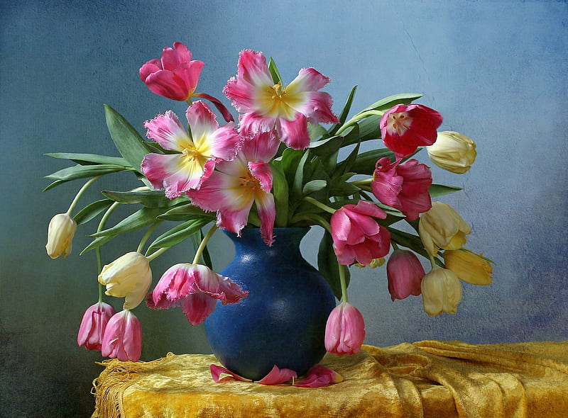Tulips, Flowers, Vase, Bouquet, HD wallpaper