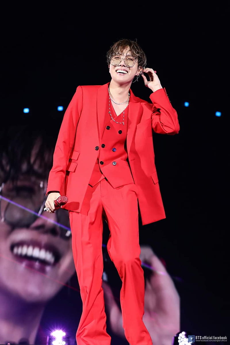 BTS J-Hope K-Pop Singer Is Wearing Red Black Dress Standing In Pink Wall  Background 4K HD BTS J-Hope Wallpapers, HD Wallpapers