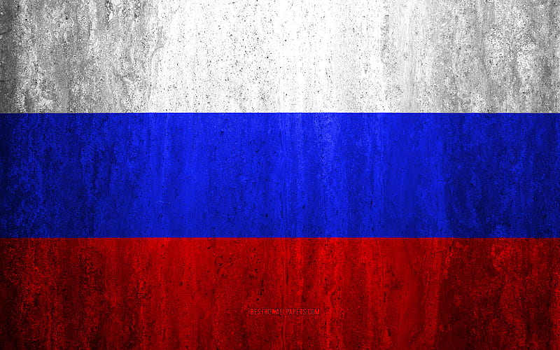 Flag of Russia stone background, grunge flag, Europe, Russia flag, grunge art, national symbols, Russia, stone texture, HD wallpaper