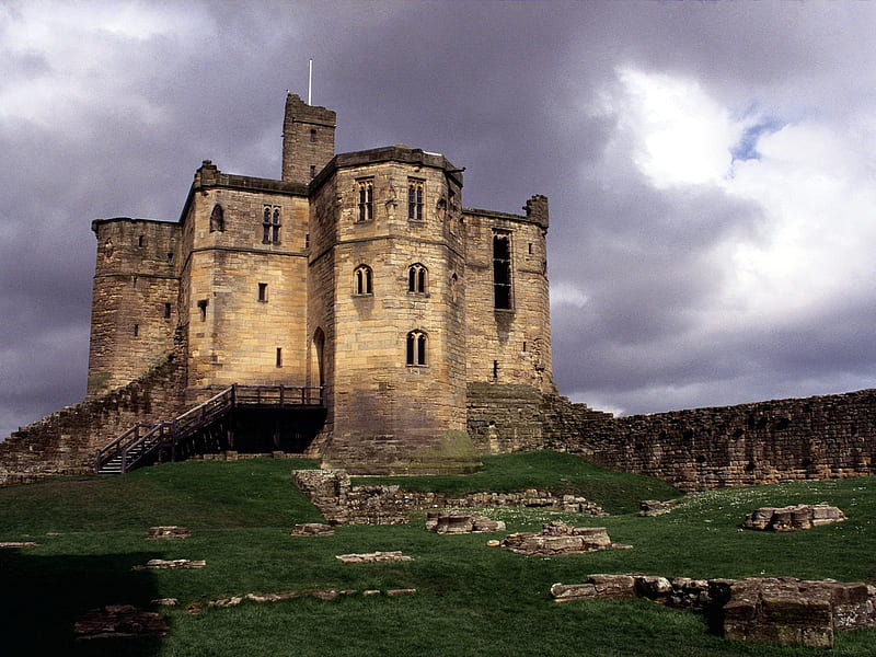 Untitled , warkworth castle, castle, england, northumberland, HD wallpaper