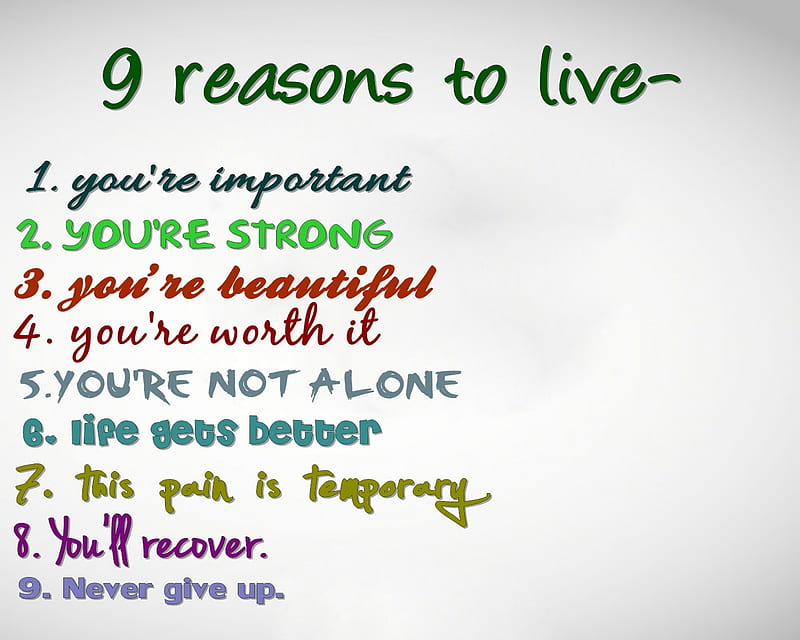 9 Reasons To Live, cool, life, new, quote, rules, saying, tips, HD wallpaper