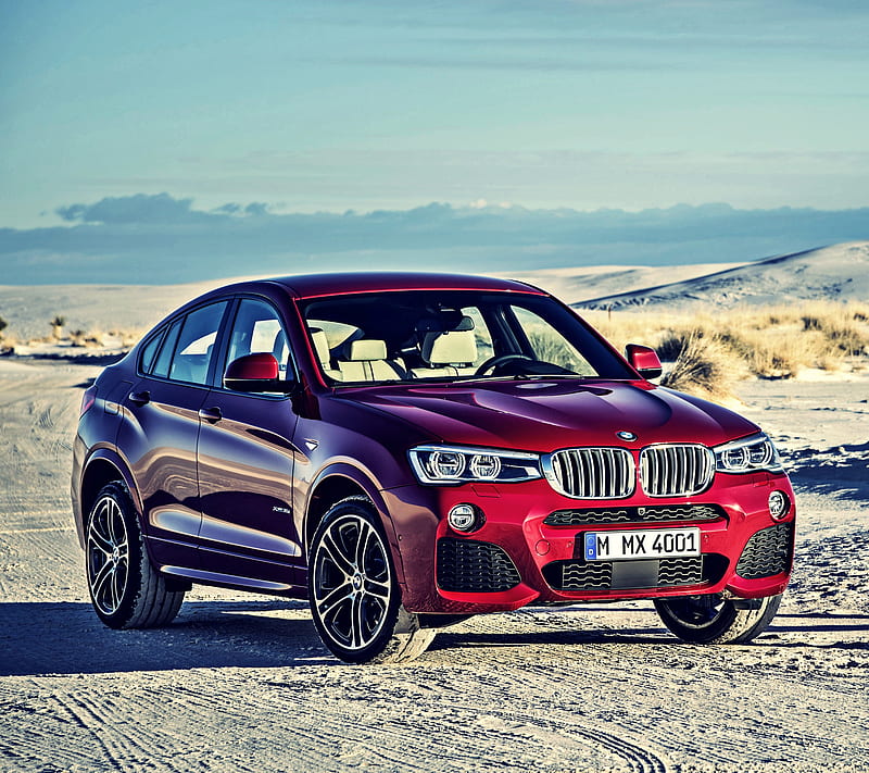 BMW X4, bmw, red, suv, x4, HD wallpaper
