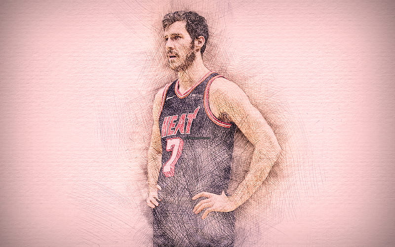 Goran Dragic artwork, basketball stars, Miami Heat, NBA, basketball, drawing Goran Dragic, HD wallpaper