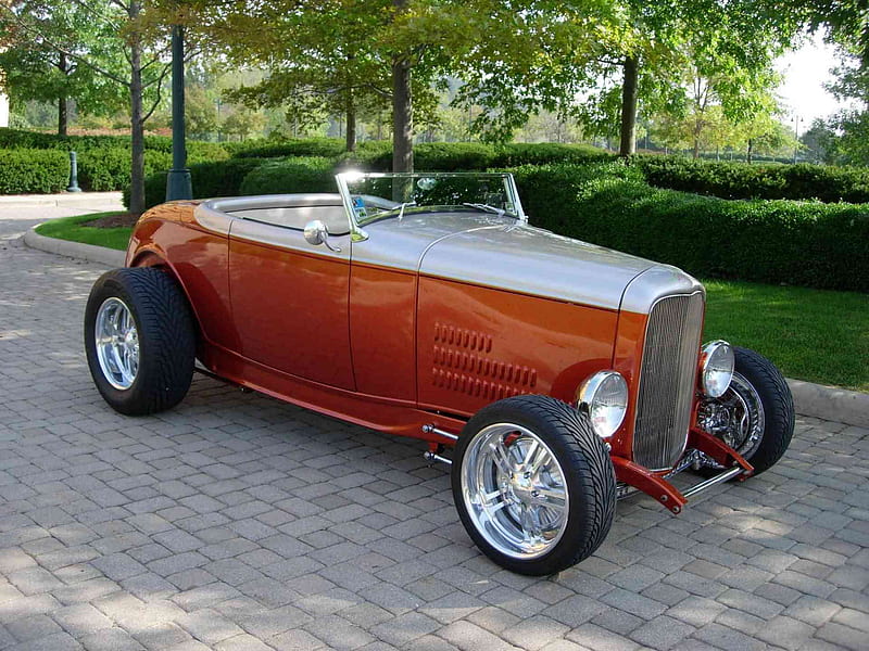 '32 Ford Hotrod, hiboy, 1932, rod, custom, antique, hotrod, ford, car, 32, hot, highboy, classic, street, vintage, HD wallpaper