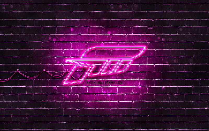 Forza purple logo purple brickwall, Forza logo, 2020 games, Forza neon logo, Forza, HD wallpaper