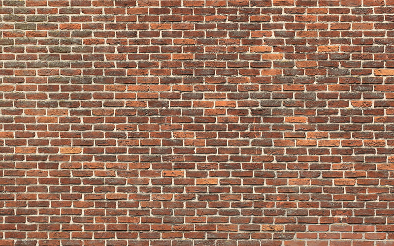 brown brickwall, macro, brown bricks, bricks textures, brown brick wall, bricks, wall, identical bricks, brown bricks background, HD wallpaper