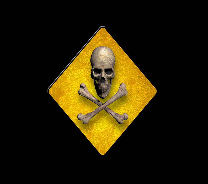 Skull, danger, radiation, HD wallpaper