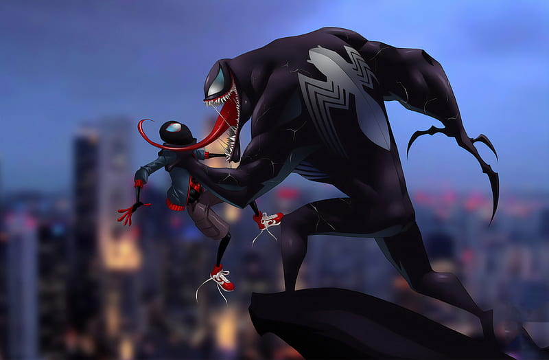 Spider Man And Venom, spiderman, venom, superheroes, supervillain, HD wallpaper