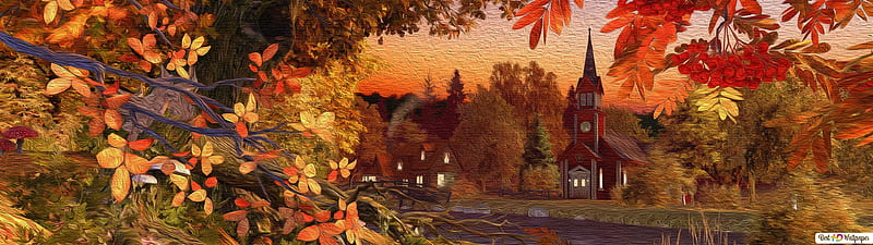 Autumn, 3840X1080 Autumn, HD wallpaper