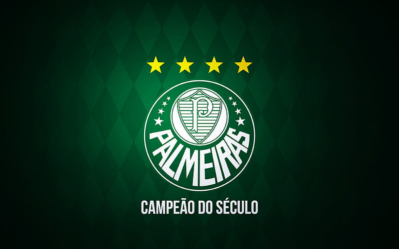 SE Palmeiras, logo, Brazilian Serie A, football, minimal, brazilian football club, soccer, green background, Palmeiras FC, Sao Paulo, Brazil, HD wallpaper