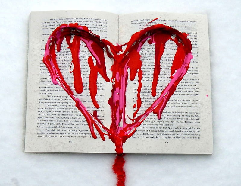 Heart Bleed Book, brokenheart, lovestory, love, heart, heartbleed, blood, HD wallpaper