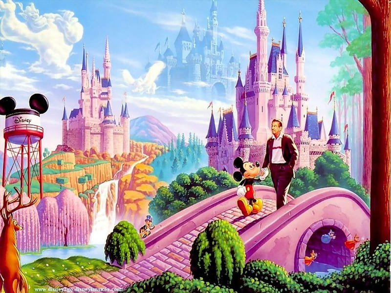 Wonderful disney, castles, walkway, mickey mouse, trees, HD wallpaper |  Peakpx