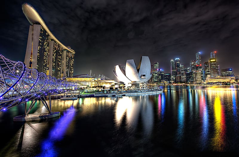 Cities, Singapore, , Helix Bridge, HD wallpaper