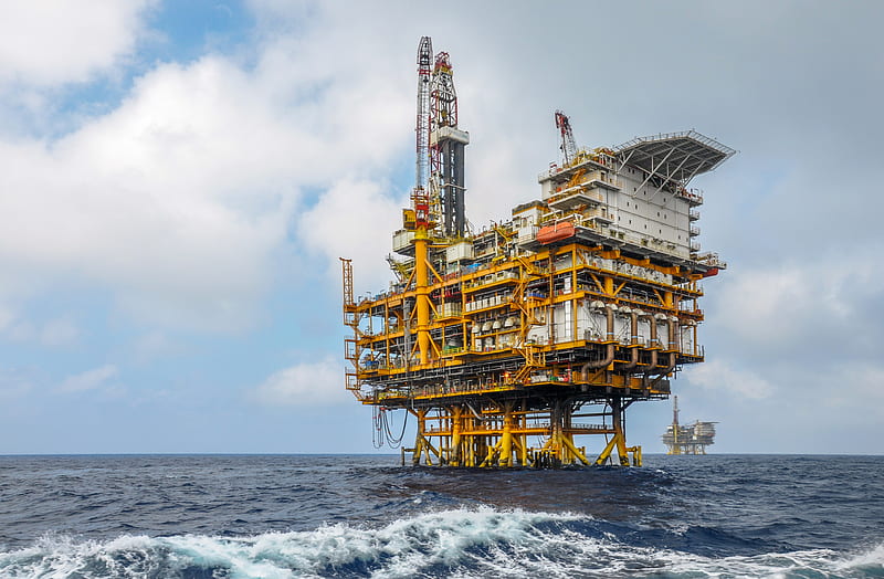 Oil platform, oil production, offshore platform, gas production, oil production platform, HD wallpaper