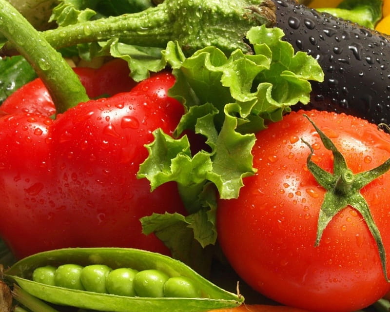 Fresh Vegetables, tomato, food, fresh, pepper, pies, vegetable, salad, HD wallpaper