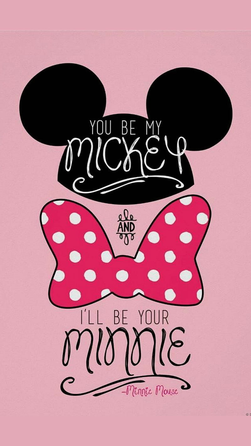 Mickey Minnie Mouse, pink, sayings, HD phone wallpaper