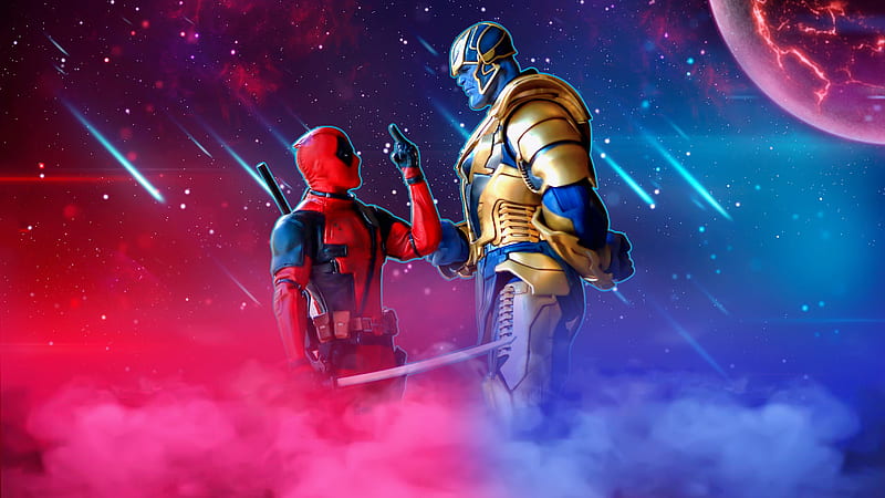 Deadpool Thanos, deadpool, thanos, behance, superheroes, artwork, digital-art, supervillain, HD wallpaper