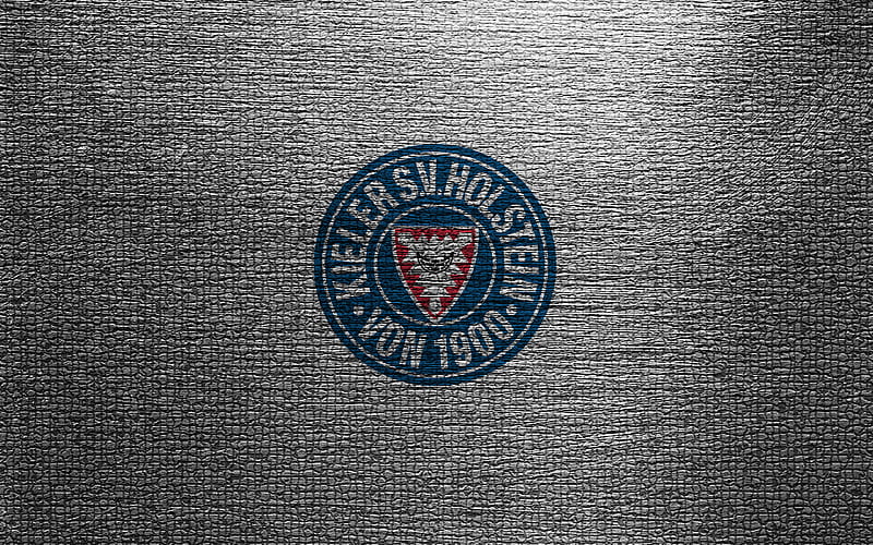 Holstein Kiel, german football club, logo, metal texture, creative art, mosaic, emblem, Kiel, Schleswig-Holstein, Germany, football, 2 Bundesliga, HD wallpaper