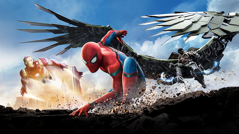 Iron Man Spider-Man Tom Holland Vulture Spider-Man Homecoming, HD wallpaper