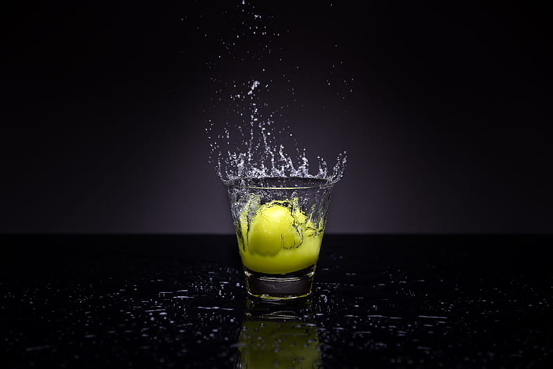 lemon splash graphy, lemon, splash, graphy, HD wallpaper