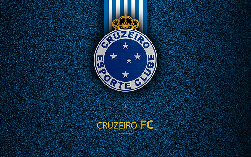Cruzeiro FC Brazilian football club, Brazilian Serie A, leather texture, emblem, Cruzeiro logo, Belo Horizonte, Minas Gerais, Brazil, football, HD wallpaper