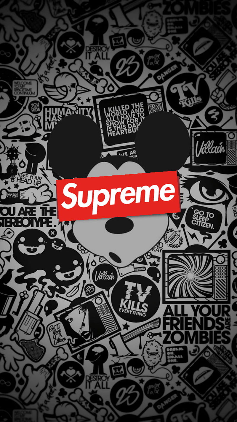Supreme Mickey, dope, mickey, snap, supreme, HD phone wallpaper
