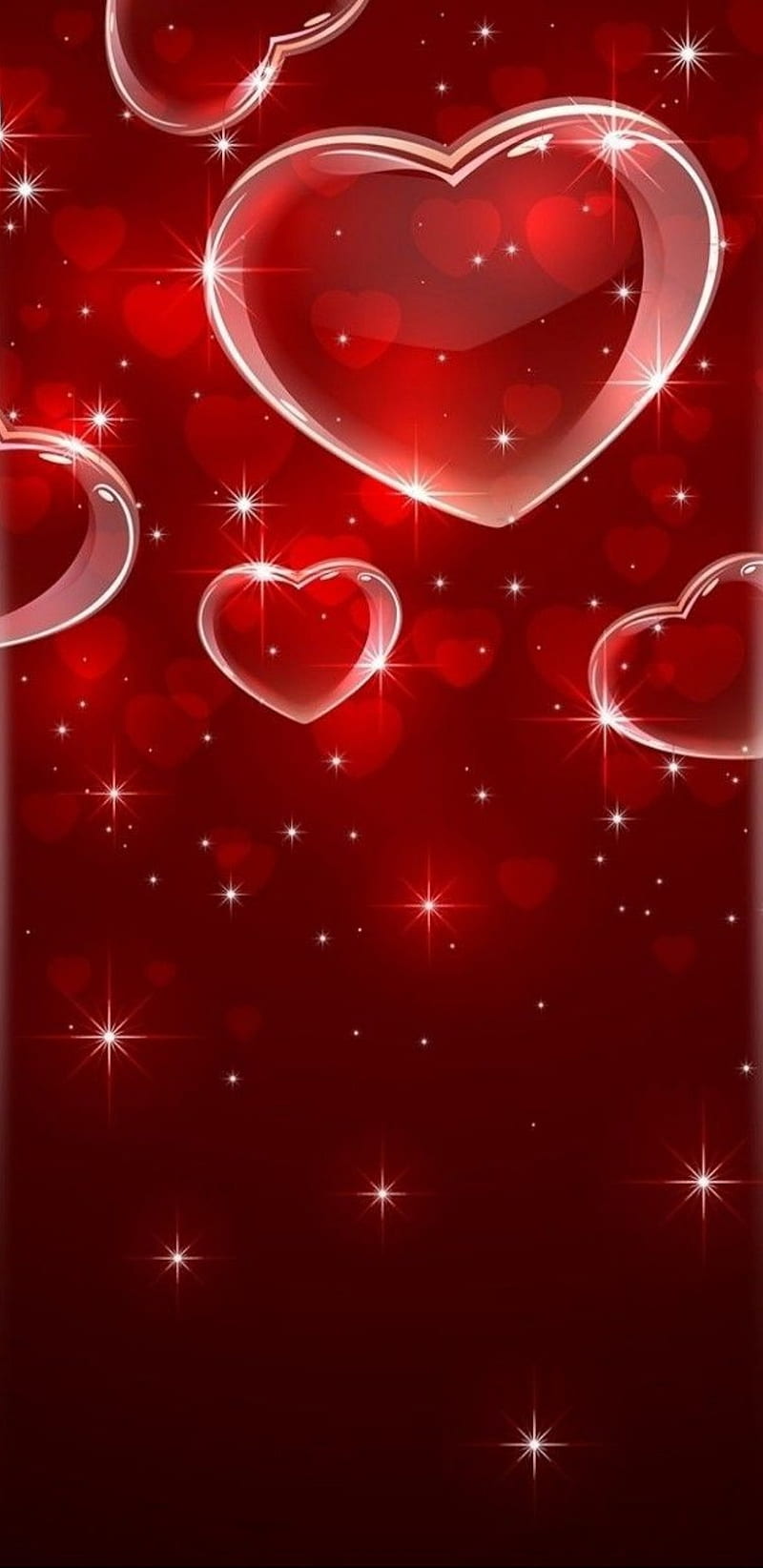 Falling Hearts, girly, heart, corazones, pretty, red, sparkle, HD phone wallpaper