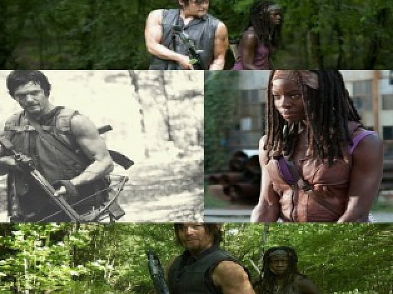 Daryl And Michonne, Michonne, TV series, entertainment, The Walking Dead, Daryl, HD wallpaper