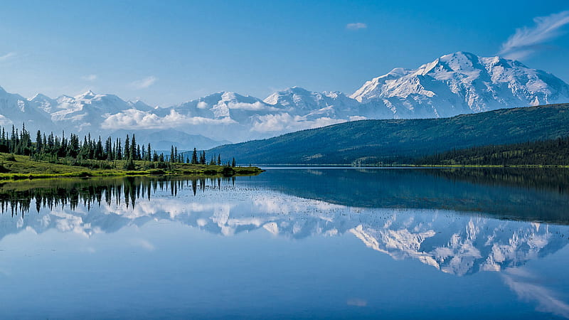 Lago del parque nacional denali de alaska con la naturaleza de la reflexión  de la montaña, Fondo de pantalla HD | Peakpx