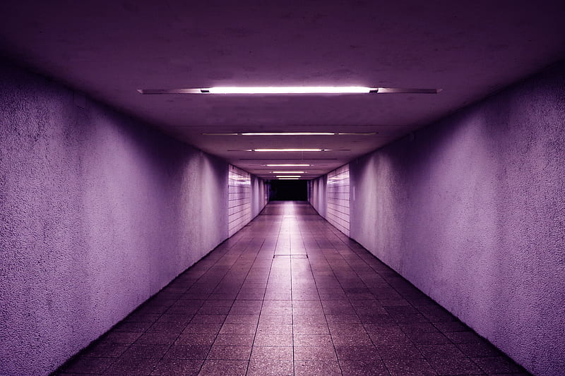 lighted hallway, HD wallpaper