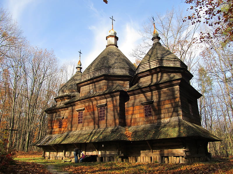Old wooden church. Ukraine/, architecture, Lviv, graphy, Ukraine, church, HD wallpaper