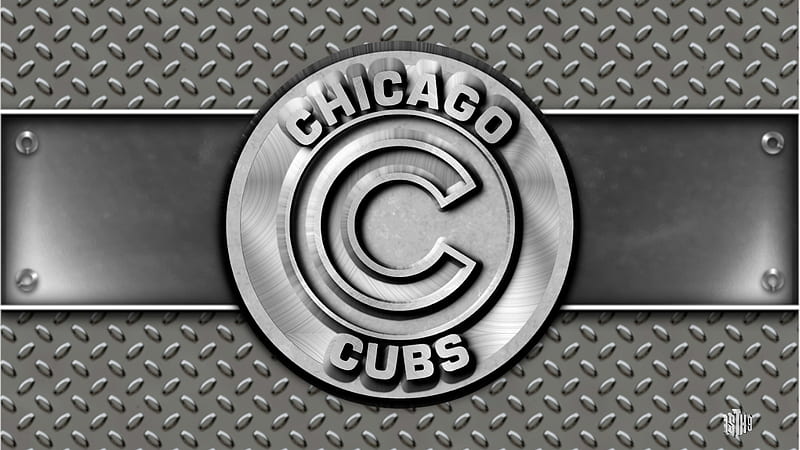 Chicago Cubs steel circle, Major league Baseball, Chicago Cubs , Chicago Cubs Logo, Chicago Cubs background, Chicago Cubs baseball, Chicago Cubs, HD wallpaper