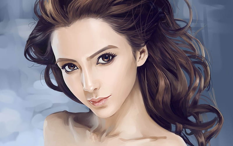 art girl face hair-Beautiful, HD wallpaper