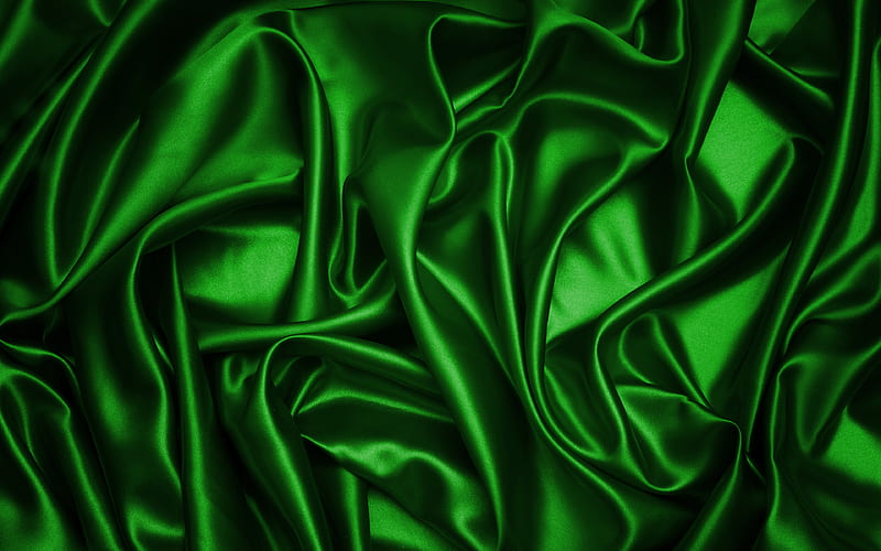 dark green silk dark green fabric texture, silk, green backgrounds, dark green satin, fabric textures, satin, silk textures, HD wallpaper