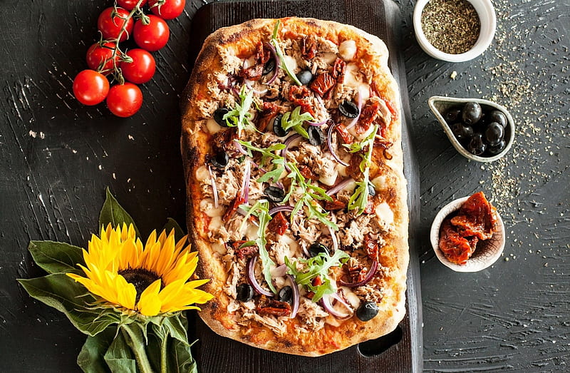 Pizza, bread, food, cheese, Pizaa, HD wallpaper