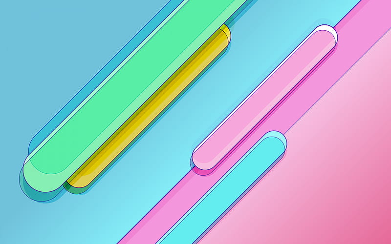 material design, blue and pink, android, lollipop, lines, geometric shapes, creative, strips, geometry, colorful background, bubbles, HD wallpaper