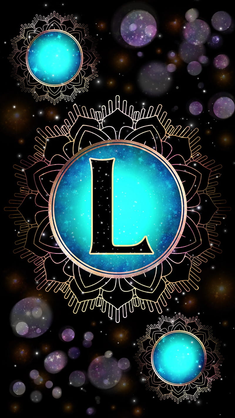 Magick Mandala L, galaxy, glow, initial l, letter l, magic, occult, orb, HD phone wallpaper